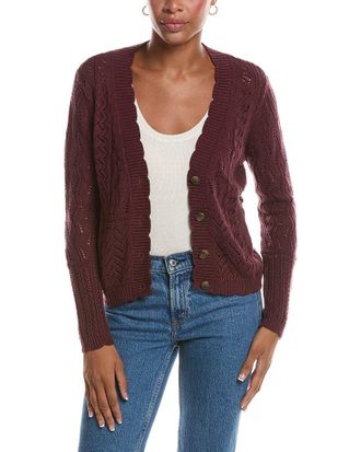 Autumn Cashmere Stitchery Patchwork V-Neck Cardigan
