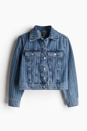 H&M Jeansjacke - Helles Denimblau/Nadelstreifen