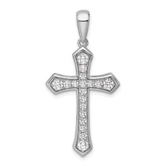 Diamond2Deal 14k Gold Lab Grown Diamond Cross Pendant (0.75ct, VS, D-E)
