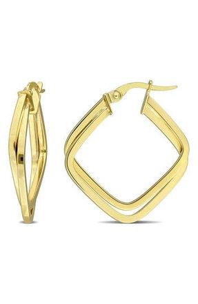 Delmar Double Rounded Square Hoop Earrings in Gold at Nordstrom Rack