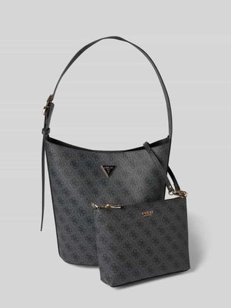 Guess Handtasche mit Logo-Muster Modell MERIDIAN II in Black, Gr&ouml;&szlig;e 1