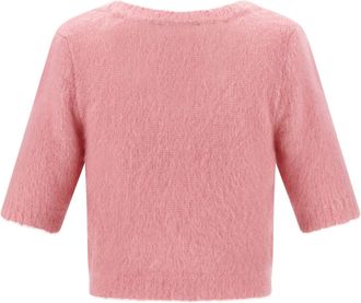 Alessandra Rich Carded Mohair Blend Sweater - Pink
