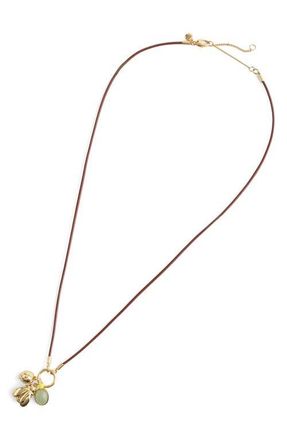 Madewell Bee Charm Cord Necklace in Antique Gold at Nordstrom