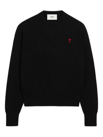 Ami Silk And Nylon Knit Sweater With Heart Logo