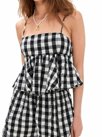 Free People Mia Plaid Tank Top In Black Combo