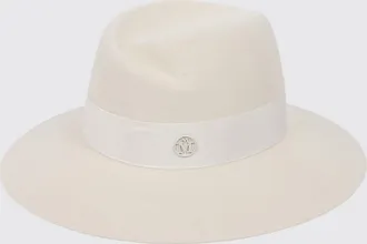 Maison Michel Cappello a tesa larga Virginie in feltro di lana color perla