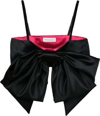 Nina Ricci Elegante Top van Polyesterstof - Dames - Tops zonder mouwen - Zwart - M - Polyester - Tops