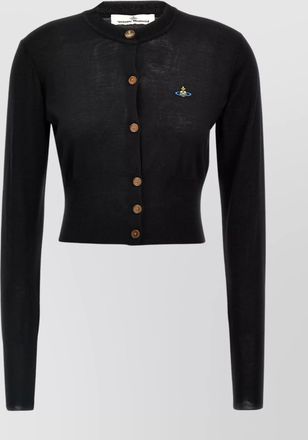 Vivienne Westwood silk virgin wool cropped crewneck cardigan