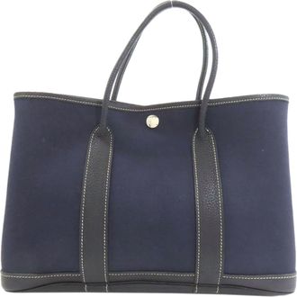 Herm&egrave;s Navy Toile Officier Tote Bag (Pre-Owned)