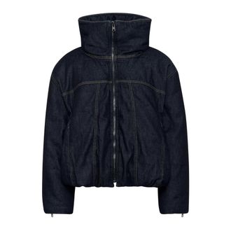 Gestuz Denim Jackets, female, Blue, Size: XS Dark Blue Puffer Jacket Unwashed