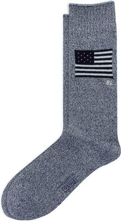Polo Ralph Lauren Flag Indigo Yarn Dye Crew Socks in Blue Multi at Nordstrom