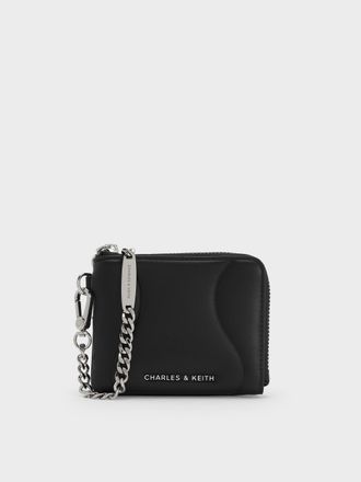 Charles & Keith Nelly Wavy-Panel Chain-Strap Wristlet
