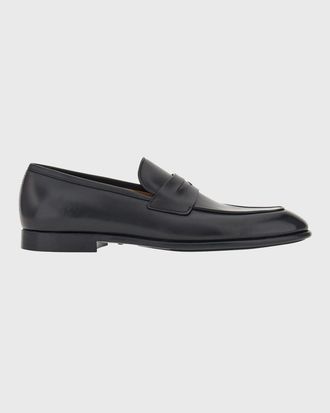 Ferragamo Men & apos;s Funes Leather Penny Loafers