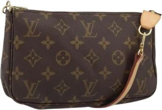 Louis Vuitton Pre-owned Cross Body Bags, female, Brown, Size: ONE SIZE Pre-owned Vintage Monogram Canvas Pouch