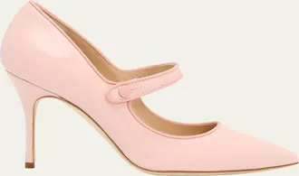 Manolo Blahnik Camparinew 90mm Patent Leather Stiletto Pumps