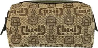 Gucci Pre-owned Canvas Horsebit Pouch - Dames - Vintage Accessoires - Beige - ONE Size - Vintage