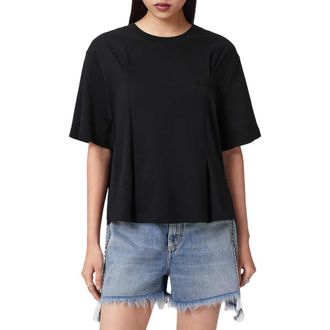 AllSaints Sofia Lisa Boxy Cotton Graphic T-Shirt in Black at Nordstrom, Size X-Small