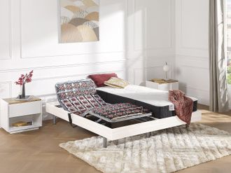 Vente-Unique Letto elettrico relax sole sospensioni materasso molle insacchettate e memory - motori OKIN - 2 x 90 x 200 cm - Bianco - PHANES di YSM&Eacute;E