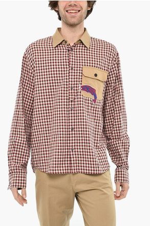 Dsquared2 Check Cotton Shirt with Classic Collar size 48