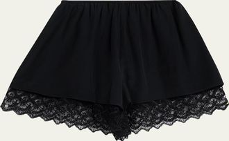 Simone Rocha Lace Trim Silk Pull-On Shorts