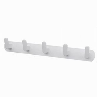 Trade Shop Trade Shop - Appendiabiti Con 5 Ganci Appendino Asciugamano Da Bagno Casa Cucina Bianco 59744