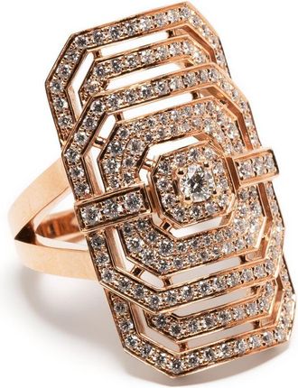 Statement 18K Rose Gold My Way Diamond Ring - Womens - Diamond/18kt Rose Gold