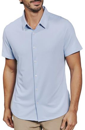 7 Diamonds Alldridge Short Sleeve Button-Up Shirt in Ice Blue at Nordstrom, Size Xx-Large