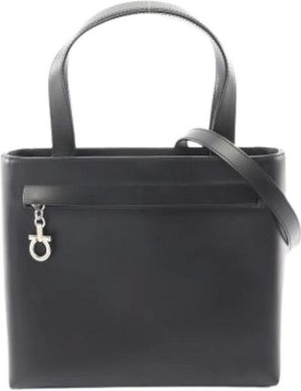 Ferragamo Pre-owned Tote Bags, female, Black, Size: ONE SIZE Pre-owned Leather Tote Bag