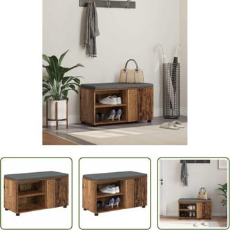 vidaXL Panchina moderna - Panca per ingresso con cuscino Legno vecchio 80 x 38 x 46 cm