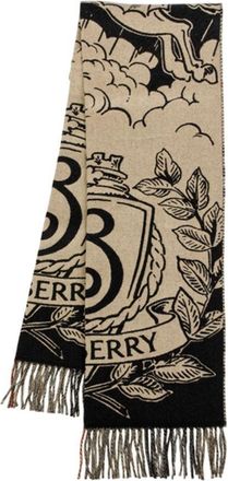 Burberry Womens Mu Stormy Knight Check Scarf - Burberry Cashmere Beige Accessories