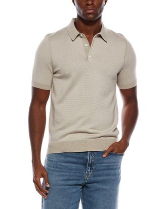 Vince Birdseye Wool-Blend Polo Sweater