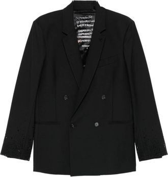 Patrizia Pepe Dubbelrijige Blazer - Heren - Blazers - Zwart - L - Wol - Jassen