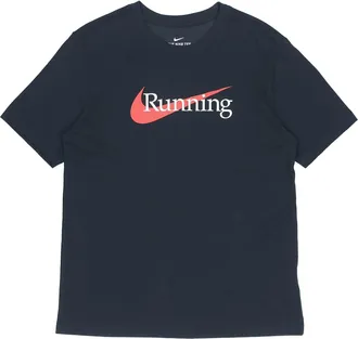 Nike Running Logo Printing Sports Short Sleeve Black CW0946-010