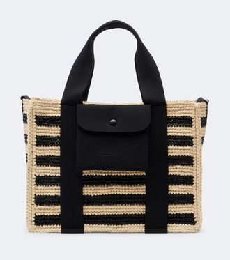 Eres Voyageur Mini raffia top-handle bag