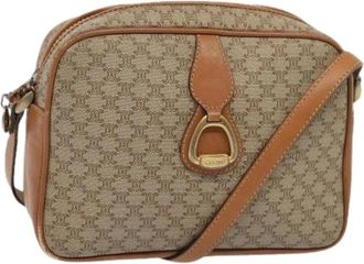Celine Pre-owned Cross Body Bags, female, Beige, Size: ONE SIZE Pre-owned Vintage Macadam Shoulder Bag