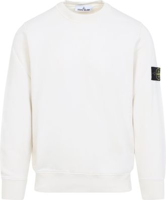 Stone Island Ivory Cotton Sweatshirt-Uomo