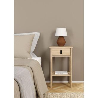 Dmora Dmora - Mesa De Noche Inday, C&oacute;moda Baja, Mesilla De Noche, Estante De La Cama, 40x34 H70 Cm, Roble