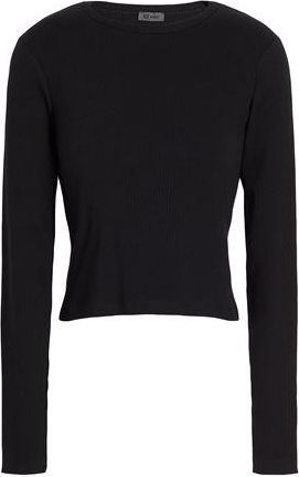 8 by YOOX ORGANIC COTTON CREW-NECK LONG SLEEVES RIBBED TOP