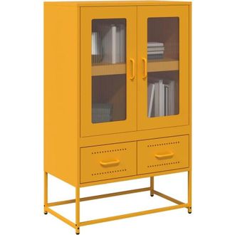 vidaXL Credenza Giallo Senape 68x39x111,5 cm in Acciaio - Vidaxl