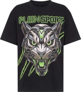 Plein Sport T-shirt Ronde Hals SS Tijger - Heren - Sportshirts - Zwart - S - Katoen - Fitness