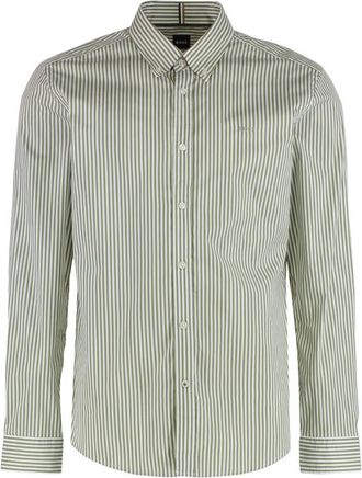 HUGO BOSS Green Slim Striped Shirt