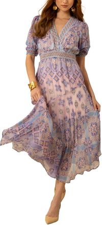 Hale Bob Silk-Blend Malaya Midi Dress