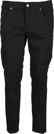 Dondup Mius Jeans met Knoopsluiting - Heren - Slim Fit Jeans - Zwart - W36 - Katoen - Jeans