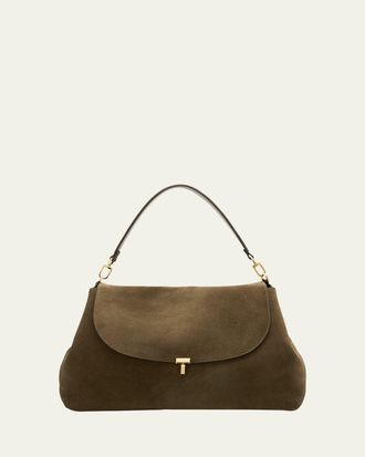 Toteme T-Lock Suede Shoulder Bag