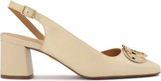 Kazar Leren halfopen pumps - Dames - Pumps - Beige - 41 EU - Schoenen