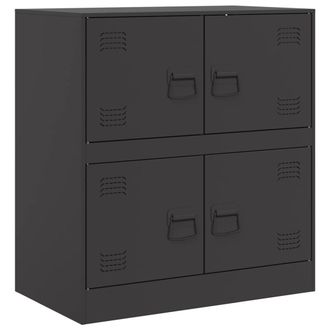 vidaXL Aparador De Acero Negro 67x39x73 Cm Vidaxl