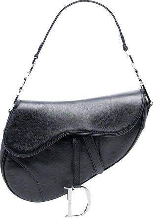 Dior Borsa a spalla Saddle in pelle di capra lucida 2002 - Nero