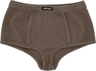 Miu Miu Geribbelde slip - Bruin