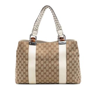 Gucci Pre-owned Gucci Medium GG Canvas Bamboo Libeccio Tote Ladies BW205ZT42WIG3QXN