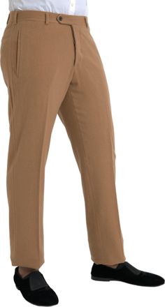 Prada Beige Cashmere Men Straight Fit Dress Pants